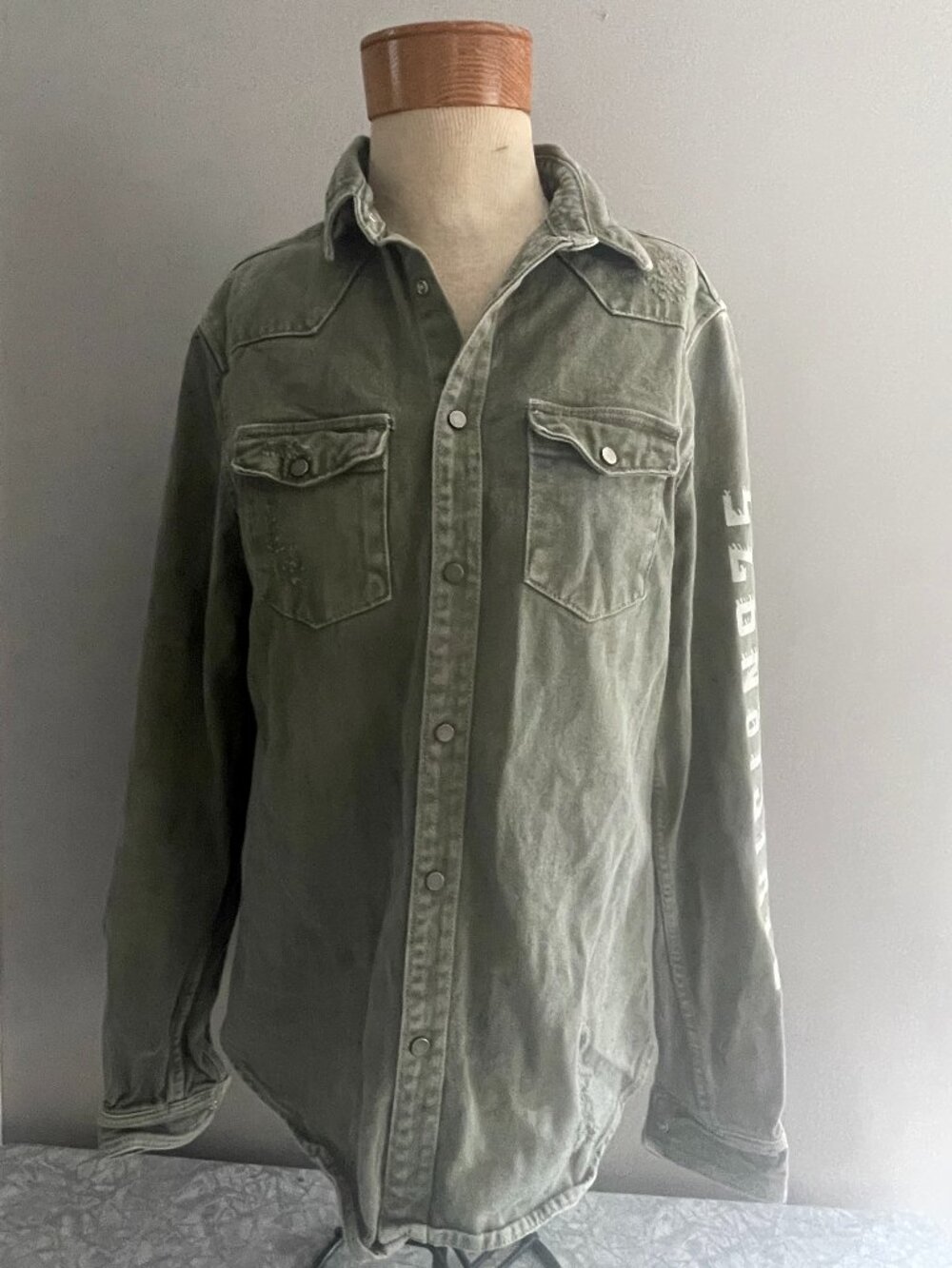 Zara Jacket Green Denim Shacket